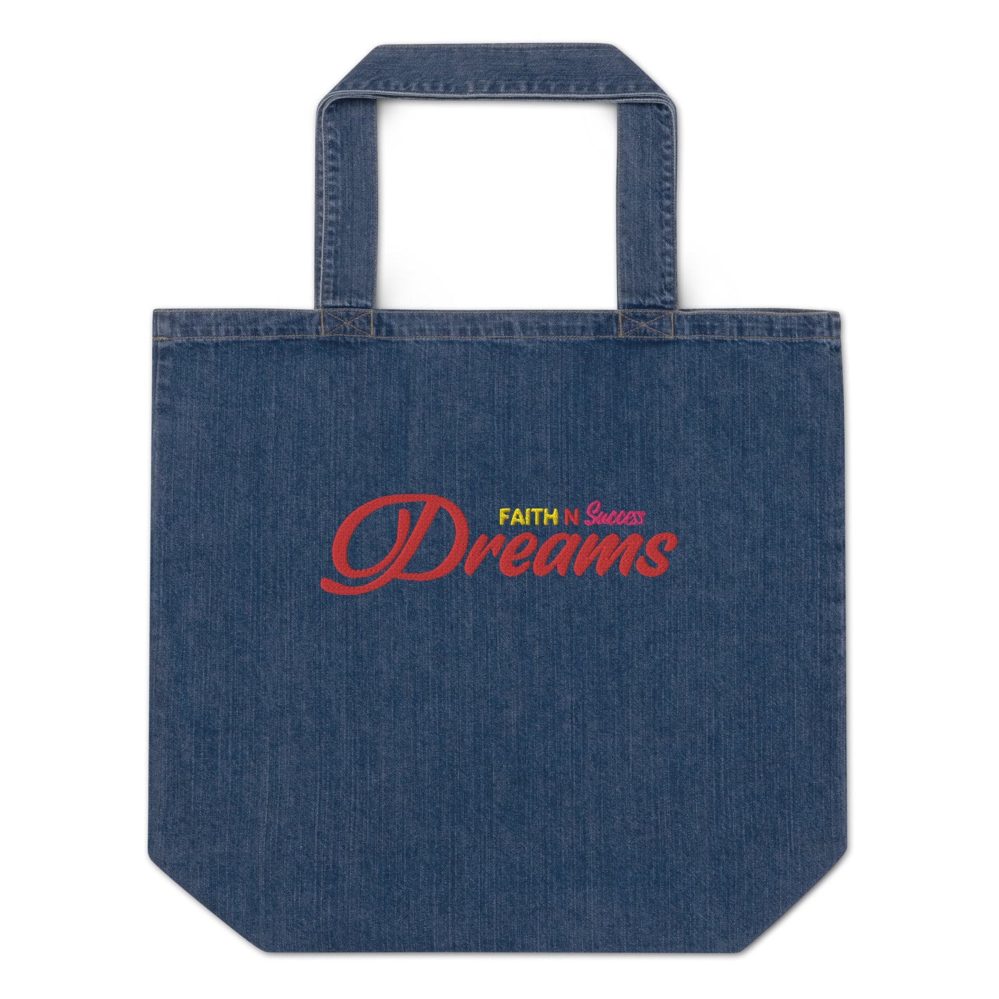 Organic denim tote bag