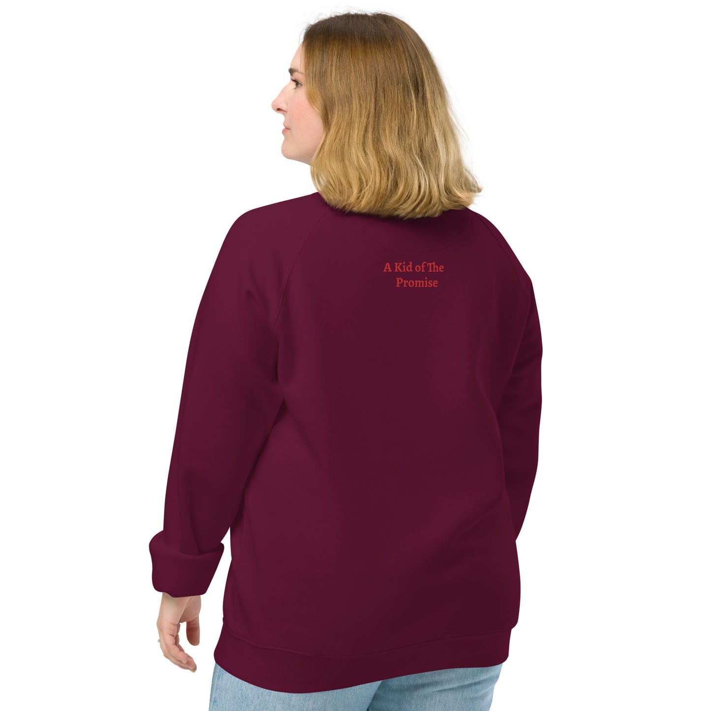 Unisex organic raglan sweatshirt
