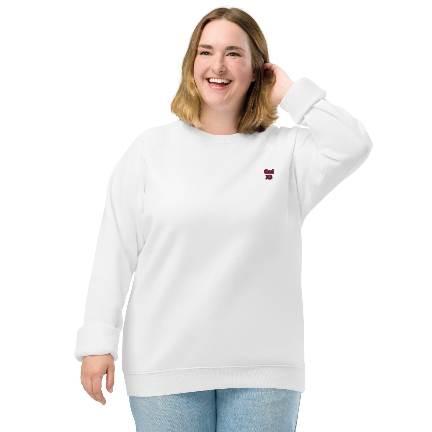 Unisex organic raglan sweatshirt