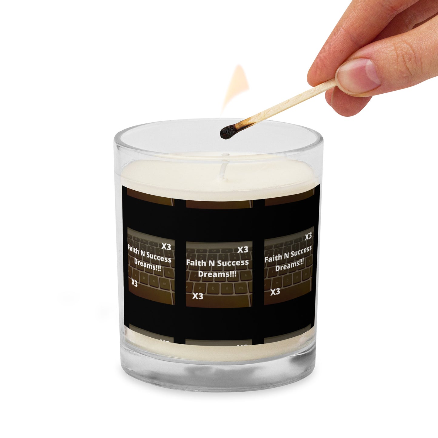 Glass jar soy wax candle